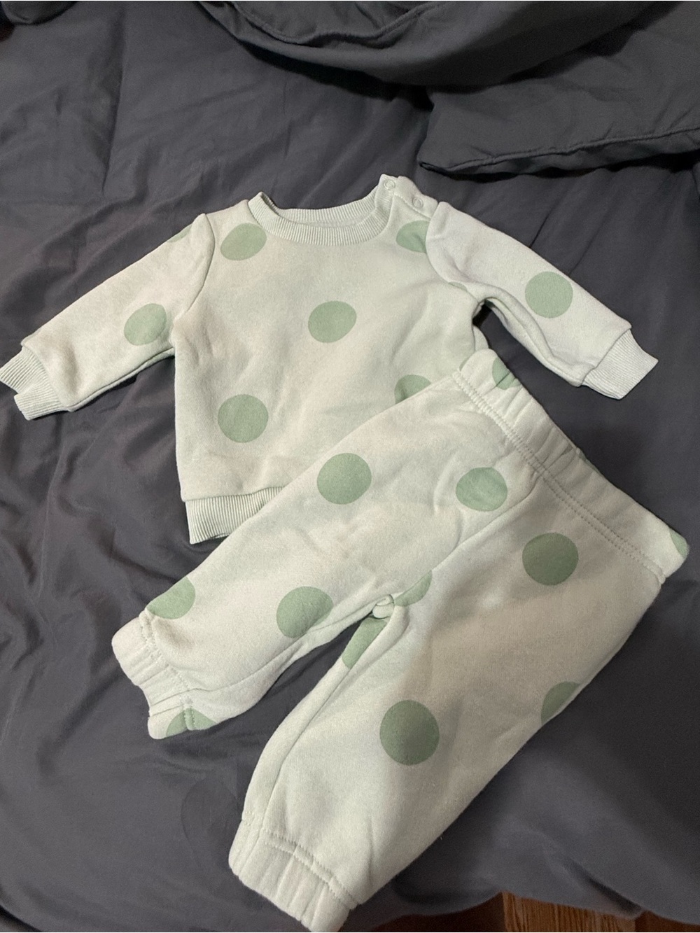 Primark Mint Green Polka Dot Kids Matching Set